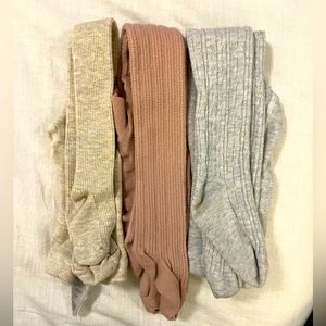 Set of 3 tights. Thicker material - great for cool weather. #babygirl #tights